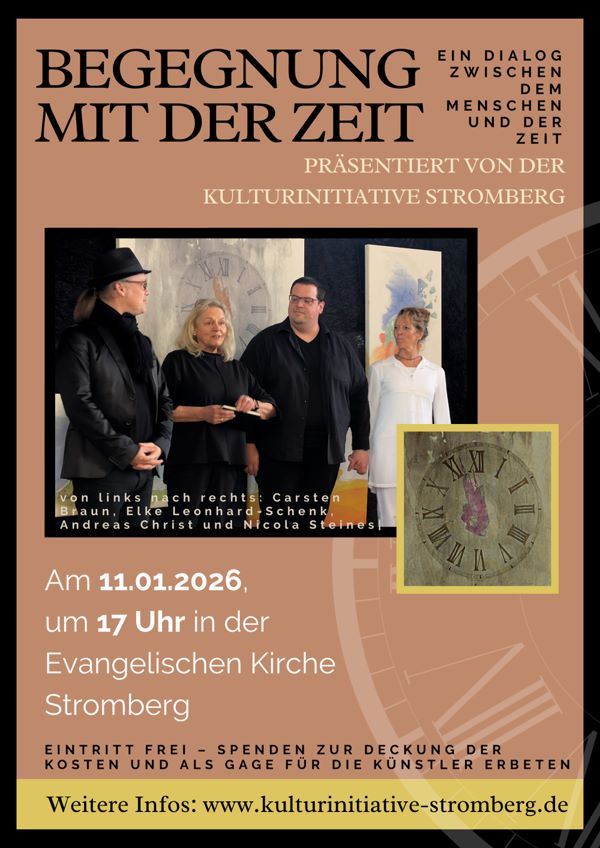 Flyer zum Kulturinitiative-Veranstaltung: Begegnung mit der Zeit im Januar 2026